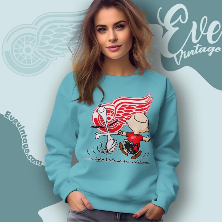 Detroit Red Wings Charlie Brown Snoopy Happy Dancing Shirt Sweatshirt Detroit Red Wings Charlie Brown Snoopy Happy Dancing Shirt Sweatshirt