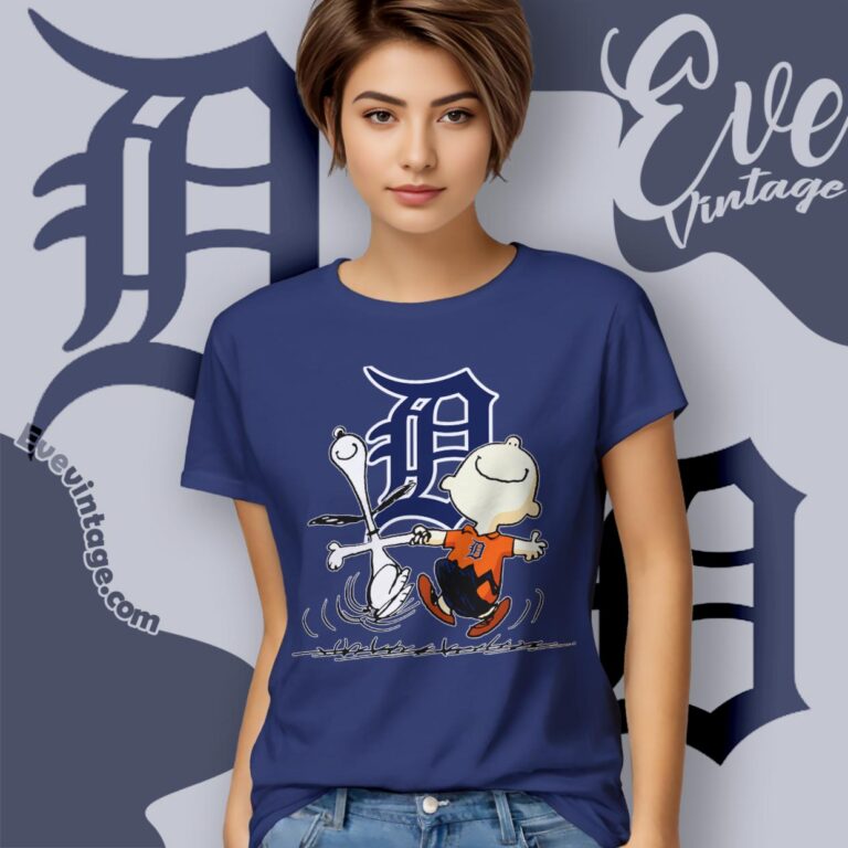 Detroit Tigers Charlie Brown Snoopy Happy Dancing Shirt Women T Shirt Detroit Tigers Charlie Brown Snoopy Happy Dancing Shirt Women T Shirt