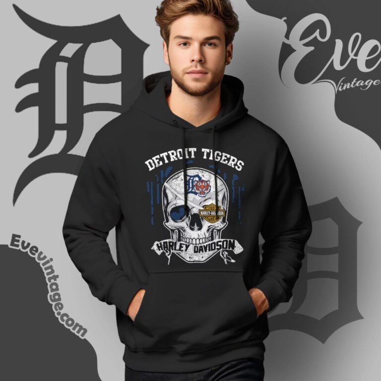 Detroit Tigers Harley Davidson Skull Shirt Hoodie Detroit Tigers Harley Davidson Skull Shirt Hoodie