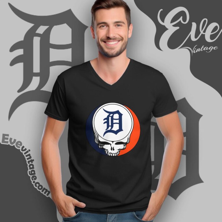 Detroit Tigers Steal Your Face Grateful Dead Shirt V Neck TShirt Detroit Tigers Steal Your Face Grateful Dead Shirt V Neck TShirt