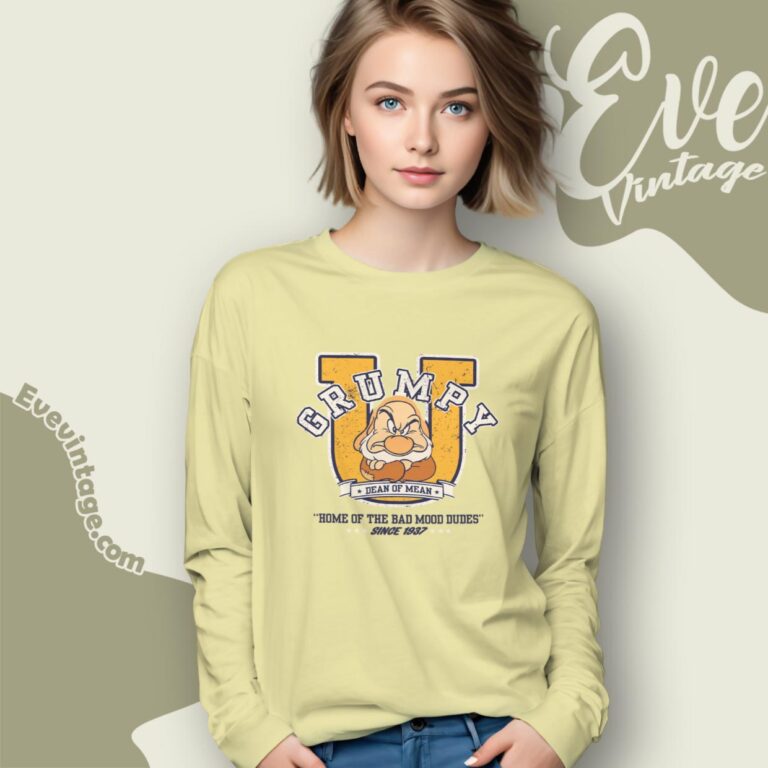 Disney Grumpy University Shirt Long Sleeve Tee Disney Grumpy University Shirt Long Sleeve Tee