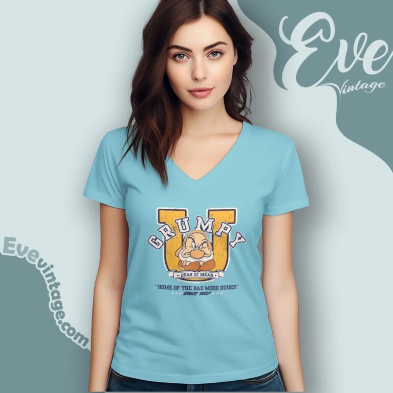 Disney Grumpy University Shirt V Neck TShirt Disney Grumpy University Shirt V Neck TShirt
