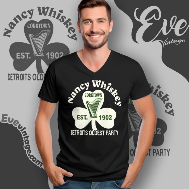 Dive Bar Nancy Whiskey Shirt Clover Detroits Oldest Party V Neck TShirt Dive Bar Nancy Whiskey Shirt Clover Detroits Oldest Party V Neck TShirt