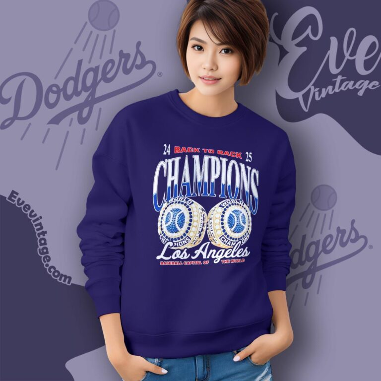 Dodgers Baseball Back To Back Champs Shirt La World Series 2025 Tee Sweatshirt Dodgers Baseball Back To Back Champs Shirt La World Series 2025 Tee Sweatshirt
