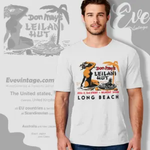 Don Mays Leilani Hut Shirt Belmont Shore Ca Tiki Bar T shirt