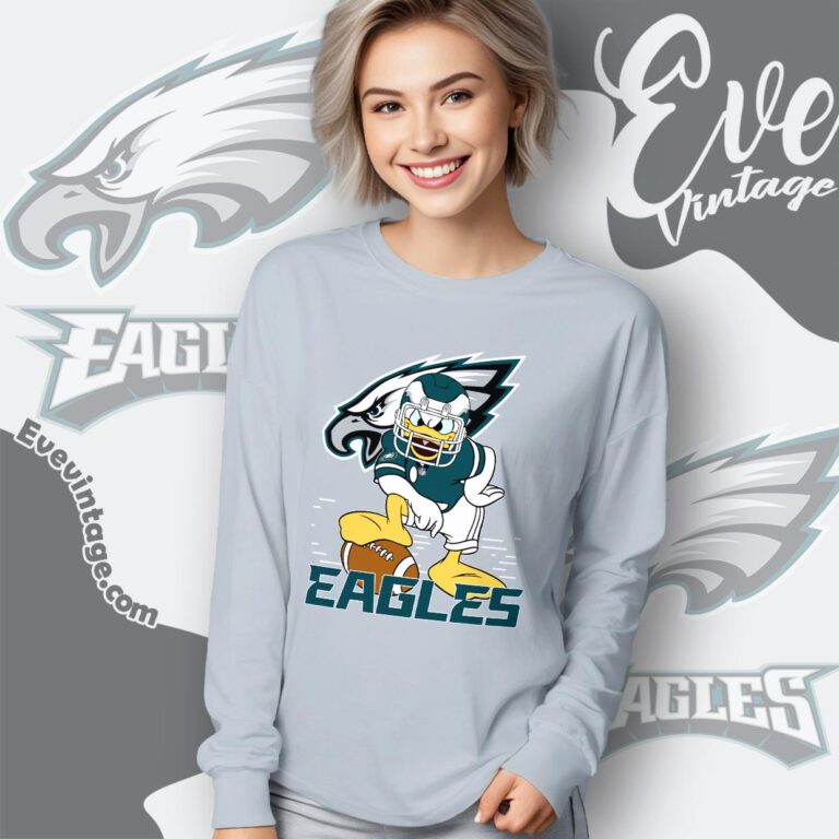 Donald Duck Philadelphia Eagles Shirt Long Sleeve Tee Donald Duck Philadelphia Eagles Shirt Long Sleeve Tee