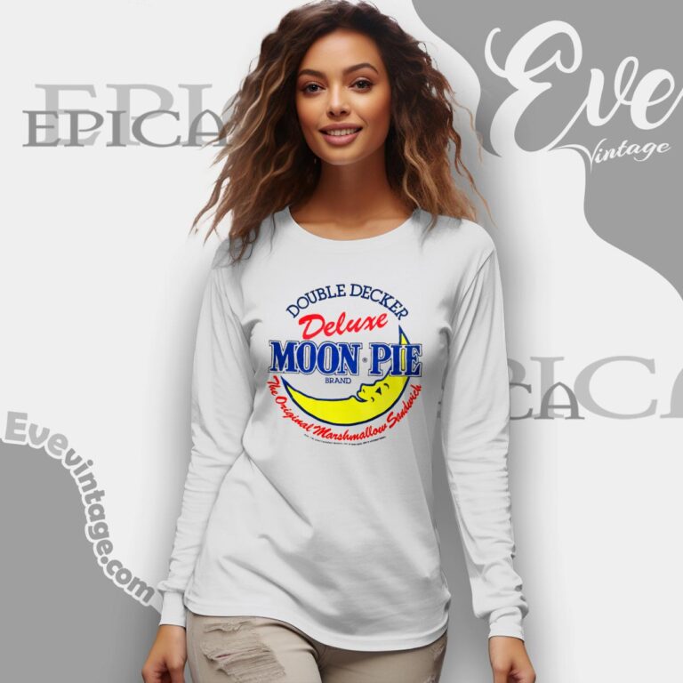 Double Decker Deluxe Moon Pie Brand Shirt Long Sleeve Tee Double Decker Deluxe Moon Pie Brand Shirt Long Sleeve Tee
