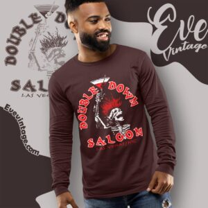 Double Down Saloon Shirt Lv Nyc Dive Bar Long Sleeve Tee
