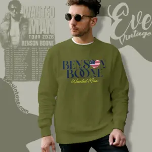 Double Sided Benson Boone Wanted Man Tour 2026 Sweatshirt