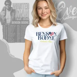 Double Sided Benson Boone Wanted Man Tour 2026 Women T shirt
