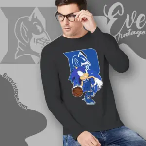 Duke Blue Devils Sonic The Hedgehog Basketball Long Sleeve Tee