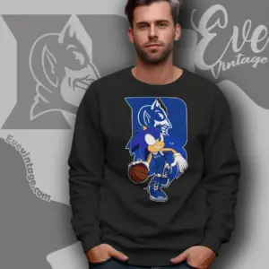 Duke Blue Devils Sonic The Hedgehog Basketball Sweatshirt