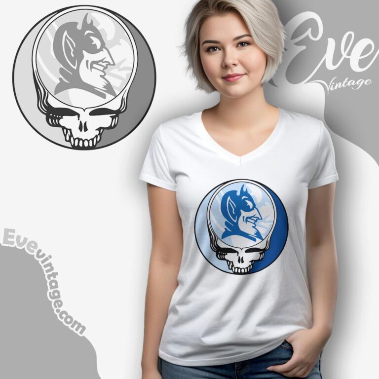 Duke Blue Devils Steal Your Face Stealie Shirt V Neck TShirt Duke Blue Devils Steal Your Face Stealie Shirt V Neck TShirt