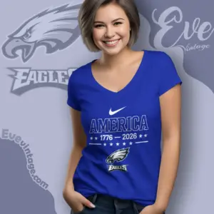 Eagles America 250th Anniversary Shirt God Shed His Grace On Thee V Neck TShirt