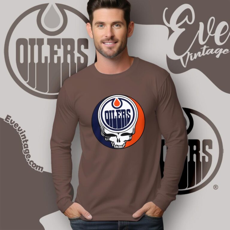 Edmonton Oilers Steal Your Face Grateful Dead Shirt Long Sleeve Tee Edmonton Oilers Steal Your Face Grateful Dead Shirt Long Sleeve Tee