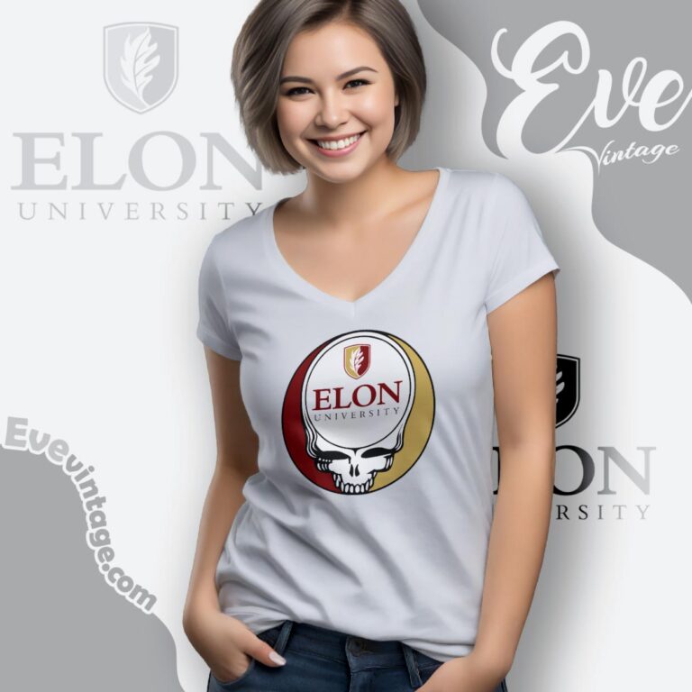 Elon University Steal Your Face Grateful Dead Shirt V Neck TShirt Elon University Steal Your Face Grateful Dead Shirt V Neck TShirt