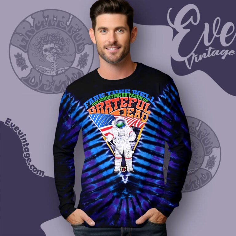 Fare Thee Well Tour 2015 Astronaut Grateful Dead Tie dye Shirt Long Sleeve Tee Fare Thee Well Tour 2015 Astronaut Grateful Dead Tie dye Shirt Long Sleeve Tee