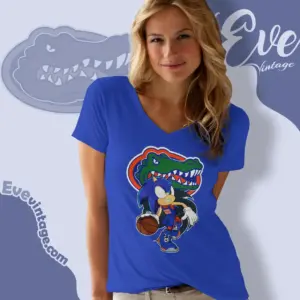 Florida Gators Sonic The Hedgehog Basketball V Neck TShirt