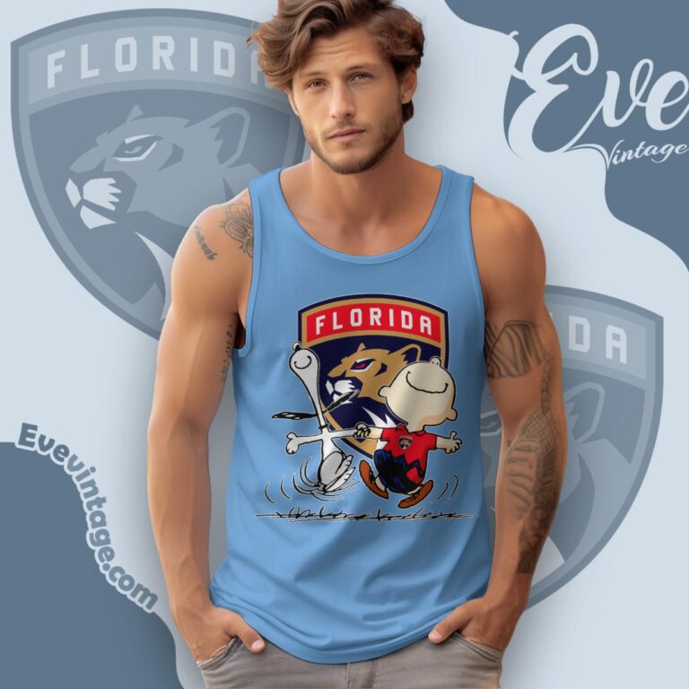 Florida Panthers Charlie Brown Snoopy Happy Dancing Shirt Tank Top Racerback Florida Panthers Charlie Brown Snoopy Happy Dancing Shirt Tank Top Racerback