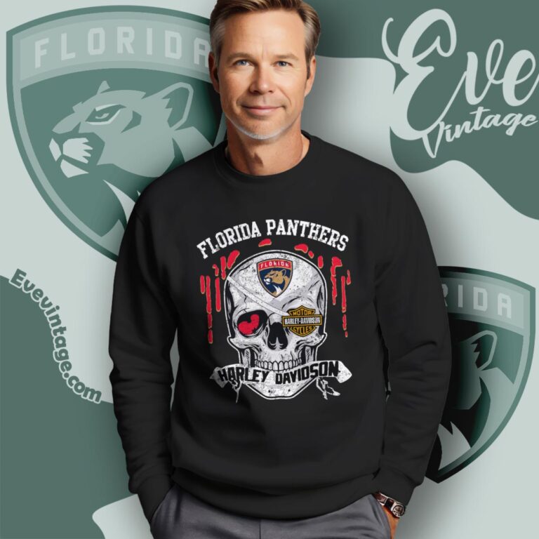 Florida Panthers Harley Davidson Skull Shirt Sweatshirt Florida Panthers Harley Davidson Skull Shirt Sweatshirt