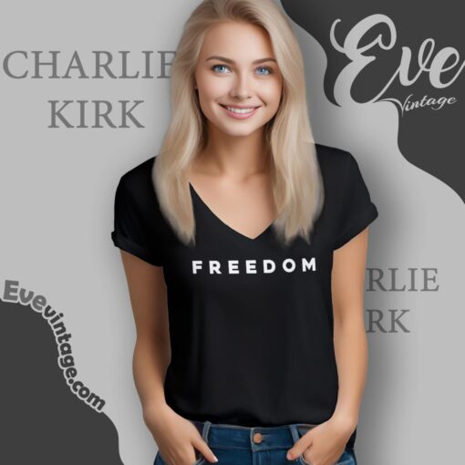 Freedom Charlie Kirk True American Hero Red Shirt