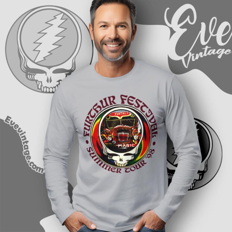 Furthur Festival 1998 Shirt Magic Bus Steal Your Face Long Sleeve Tee Furthur Festival 1998 Shirt Magic Bus Steal Your Face Long Sleeve Tee