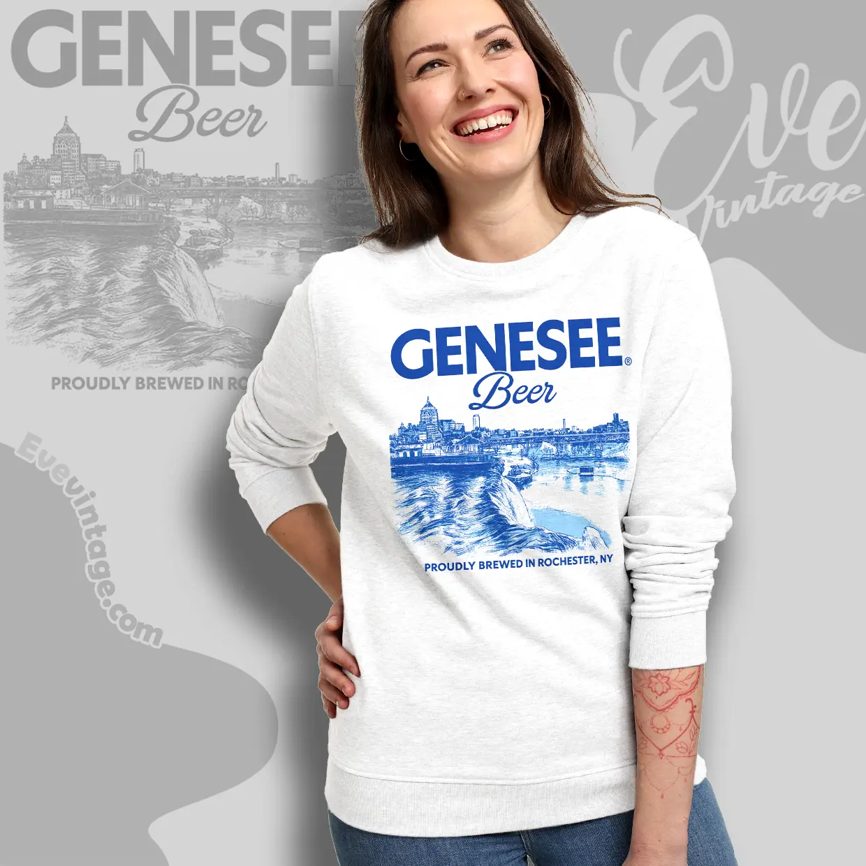Genesee Beer high Falls Rochester Ny Vintage Sweatshirt Genesee Beer high Falls Rochester Ny Vintage Sweatshirt