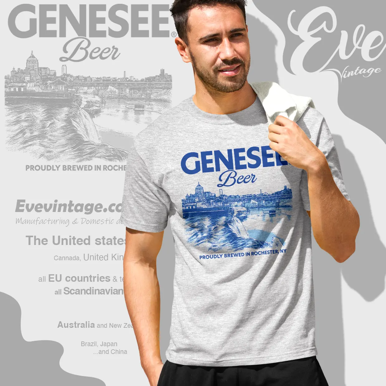 Genesee Beer high Falls Rochester Ny Vintage T shirt Genesee Beer high Falls Rochester Ny Vintage T shirt