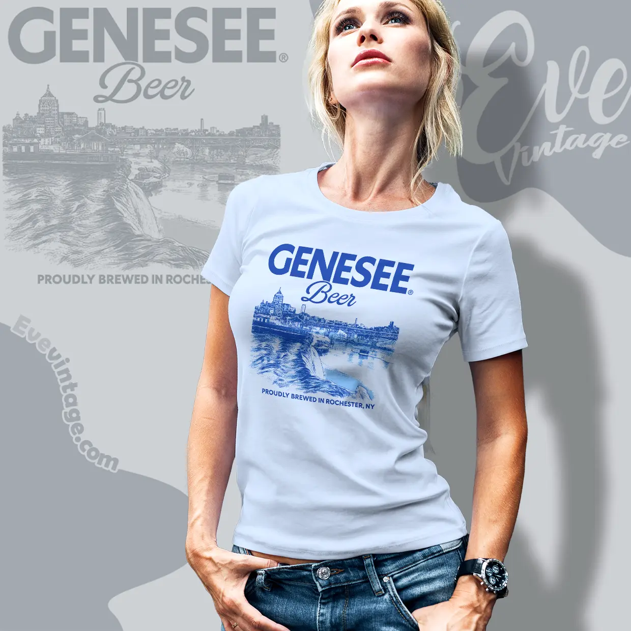 Genesee Beer high Falls Rochester Ny Vintage Women T shirt Genesee Beer high Falls Rochester Ny Vintage Women T shirt