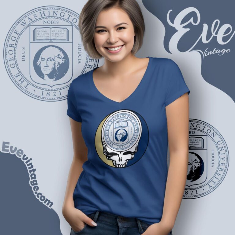 George Washington University Steal Your Face Grateful Dead Shirt V Neck TShirt George Washington University Steal Your Face Grateful Dead Shirt V Neck TShirt