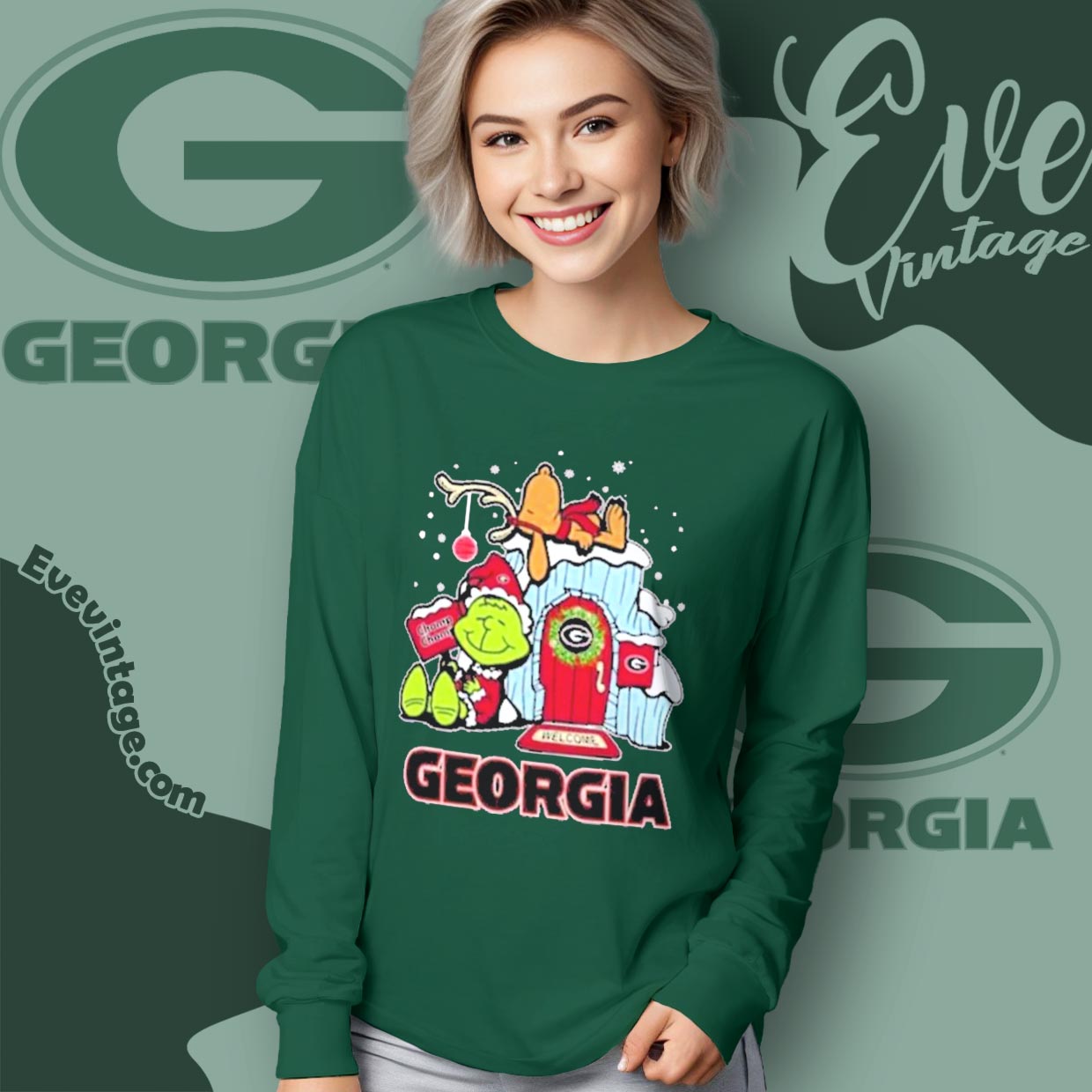 Georgia Bulldogs Grinch Snoopy Nuts Welcome Xmas Shirt Georgia Bulldogs Grinch Snoopy Nuts Welcome Xmas Shirt