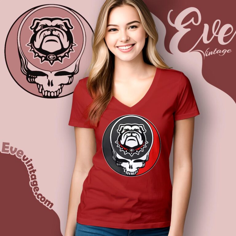 Georgia Bulldogs Steal Your Face Stealie Shirt V Neck TShirt Georgia Bulldogs Steal Your Face Stealie Shirt V Neck TShirt