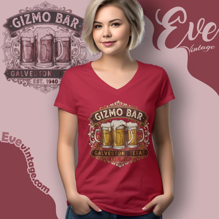 Gizmo Bar Shirt Galveston Texas Dive Bar Tee V Neck TShirt Gizmo Bar Shirt Galveston Texas Dive Bar Tee V Neck TShirt