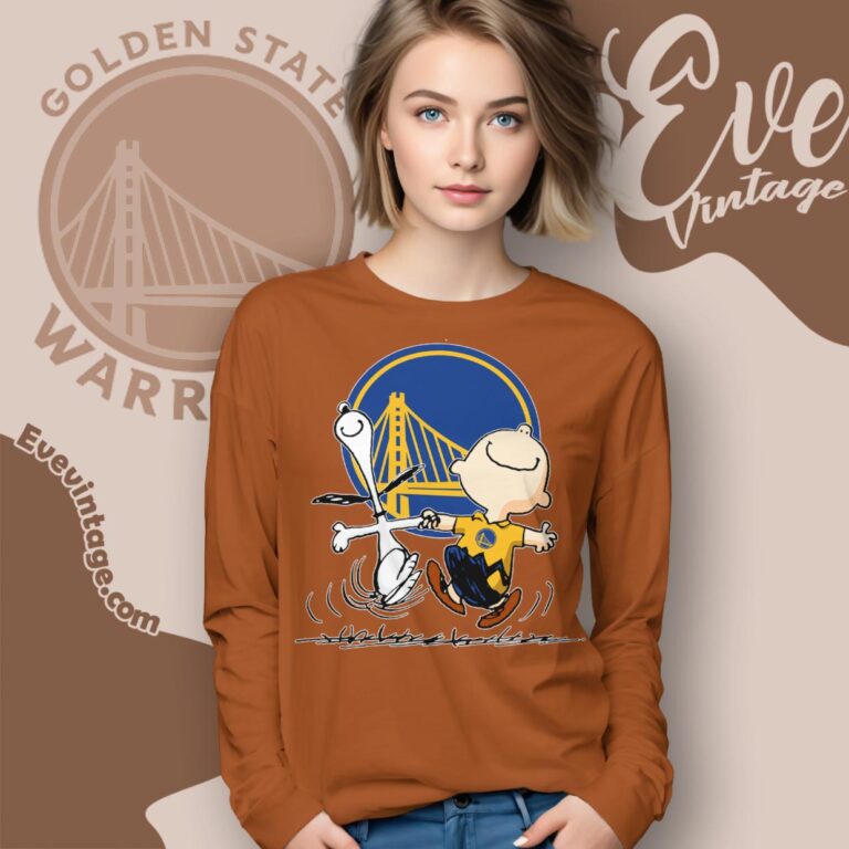 Golden State Warriors Charlie Brown Snoopy Happy Dancing Shirt Long Sleeve Tee Golden State Warriors Charlie Brown Snoopy Happy Dancing Shirt Long Sleeve Tee
