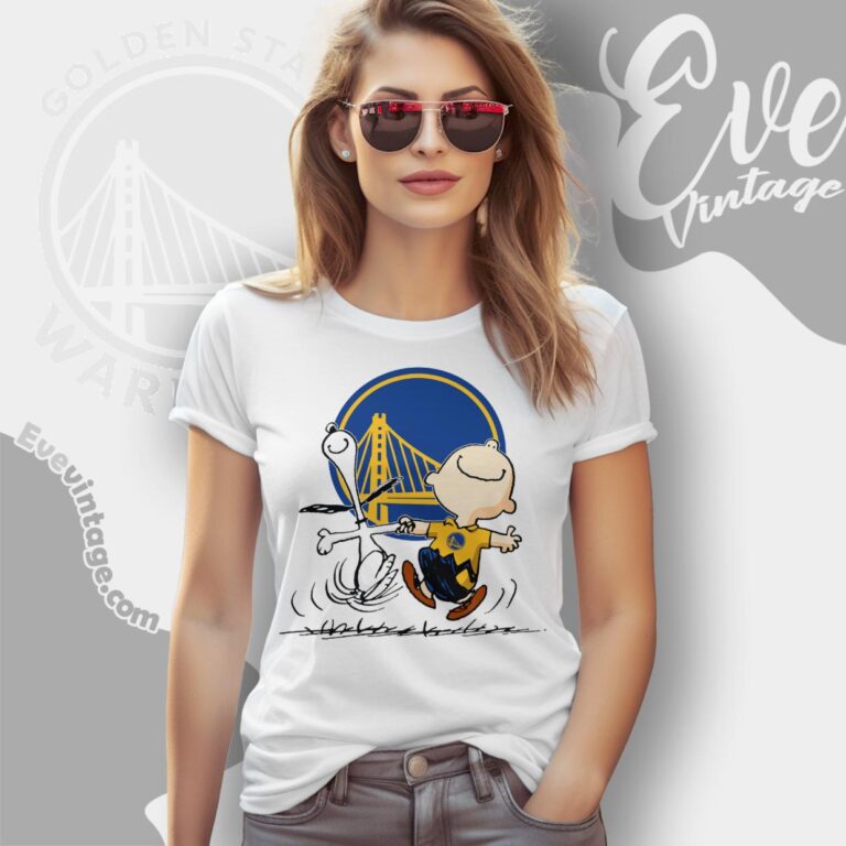 Golden State Warriors Charlie Brown Snoopy Happy Dancing Shirt Women T Shirt Golden State Warriors Charlie Brown Snoopy Happy Dancing Shirt Women T Shirt