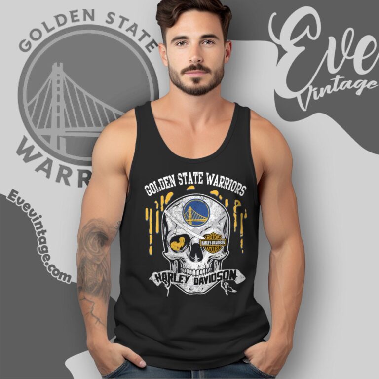 Golden State Warriors Harley Davidson Skull Tank Top Racerback Golden State Warriors Harley Davidson Skull Tank Top Racerback