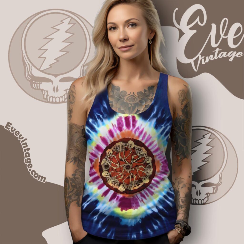 Grateful Dead 1987 Fall Tour Tie dye Tank Top Racerback