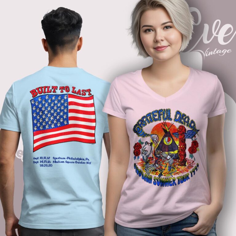 Grateful Dead 1990 Indian Summer Tour Shirt V neck Grateful Dead 1990 Indian Summer Tour Shirt V neck