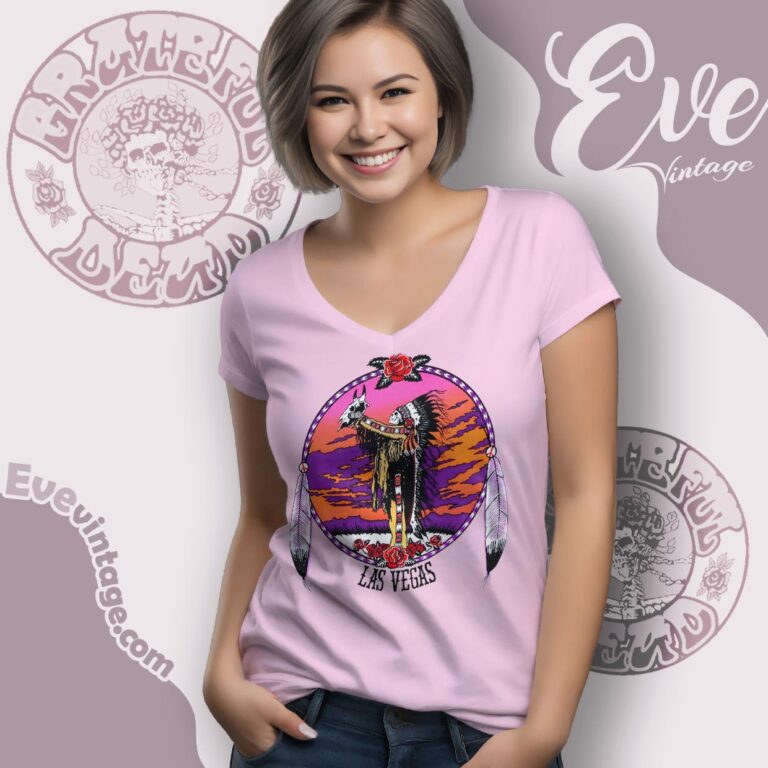 Grateful Dead 1990 Las Vegas Shirt V Neck TShirt Grateful Dead 1990 Las Vegas Shirt V Neck TShirt