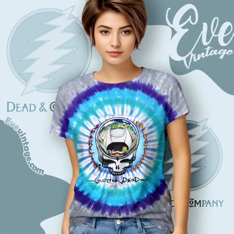 Grateful Dead 1990 Shoreline Amphitheatre Tie dye Women T shirt Grateful Dead 1990 Shoreline Amphitheatre Tie dye Women T shirt