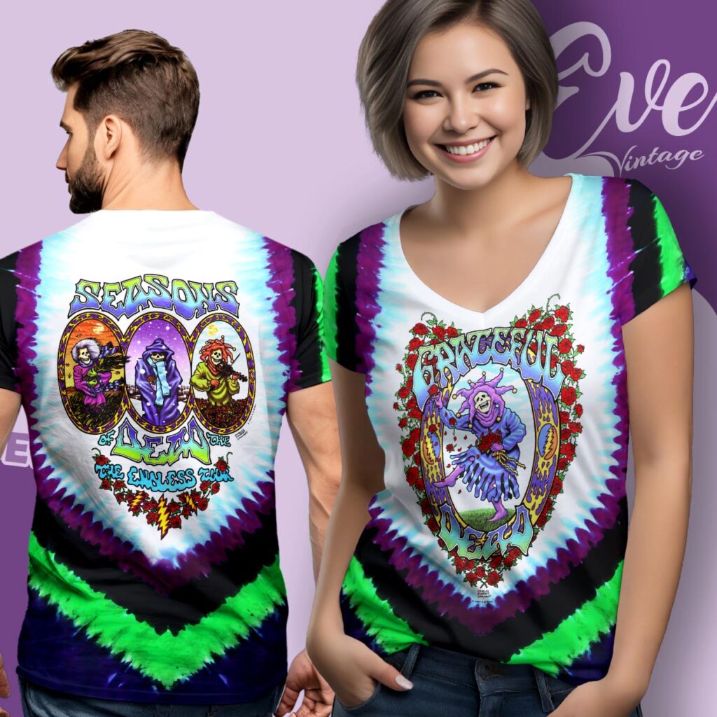 Grateful Dead 1993 Seasons Of Dead The Endless Tour Tie dye V neck