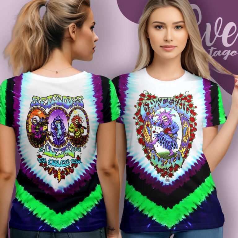 Grateful Dead 1993 Seasons Of Dead The Endless Tour Tie dye Women T shirt Grateful Dead 1993 Seasons Of Dead The Endless Tour Tie dye Women T shirt
