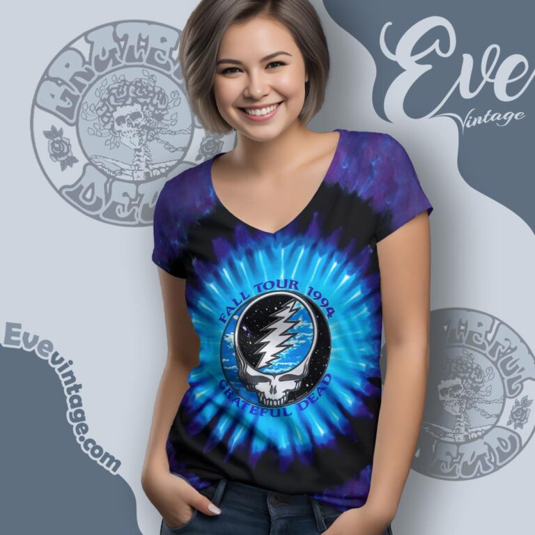 Grateful Dead 1994 Fall Tour Tie dye V Neck TShirt Grateful Dead 1994 Fall Tour Tie dye V Neck TShirt