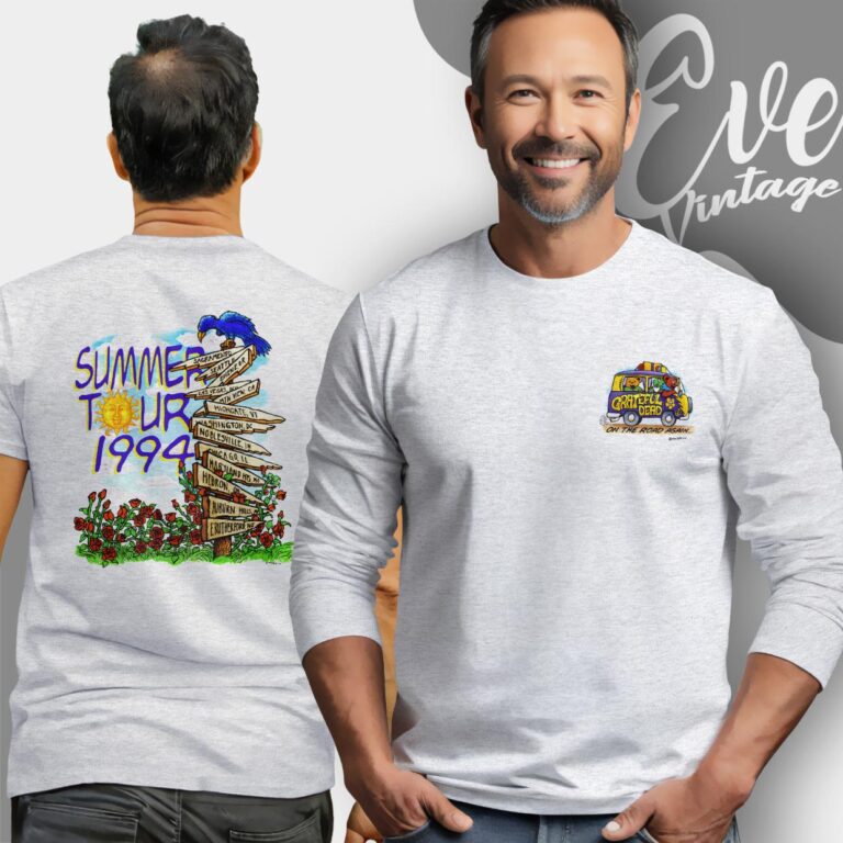 Grateful Dead 1994 Summer Tour Shirt On The Road Again Long Sleeve Tee Grateful Dead 1994 Summer Tour Shirt On The Road Again Long Sleeve Tee