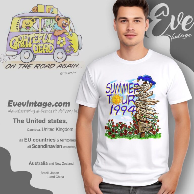 Grateful Dead 1994 Summer Tour Shirt On The Road Again T shirt Grateful Dead 1994 Summer Tour Shirt On The Road Again T shirt