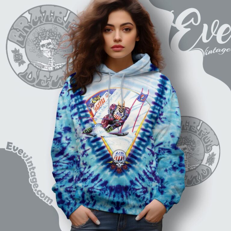 Grateful Dead 1994 Winter Tour Denver Us Ski Team Tie dye Hoodie Grateful Dead 1994 Winter Tour Denver Us Ski Team Tie dye Hoodie