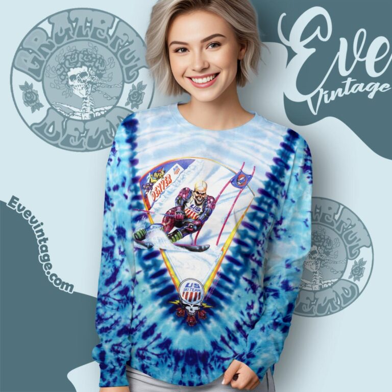 Grateful Dead 1994 Winter Tour Denver Us Ski Team Tie dye Long Sleeve Tee Grateful Dead 1994 Winter Tour Denver Us Ski Team Tie dye Long Sleeve Tee