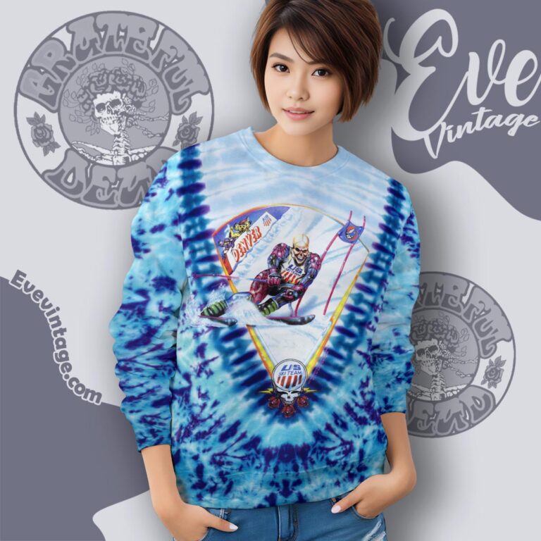 Grateful Dead 1994 Winter Tour Denver Us Ski Team Tie dye Sweatshirt Grateful Dead 1994 Winter Tour Denver Us Ski Team Tie dye Sweatshirt