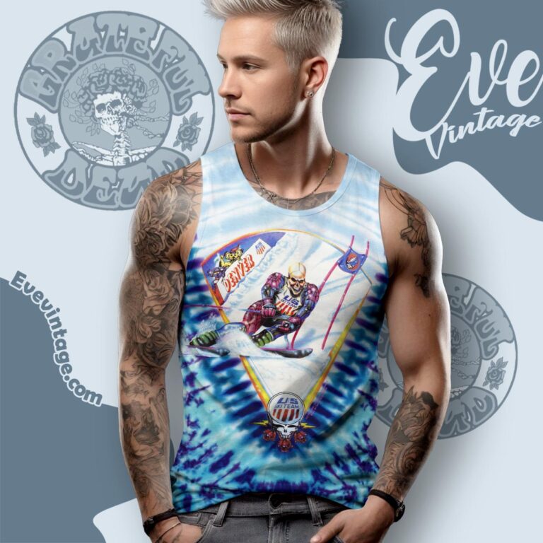 Grateful Dead 1994 Winter Tour Denver Us Ski Team Tie dye Tank Top Racerback Grateful Dead 1994 Winter Tour Denver Us Ski Team Tie dye Tank Top Racerback