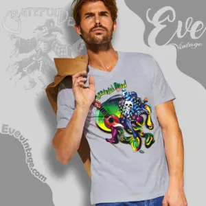 Grateful Dead 1995 Melting Jester V Neck TShirt